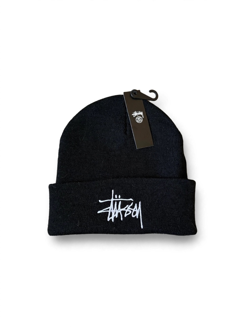 Stussy Black Logo Cuffed Beanie Brand New One Size